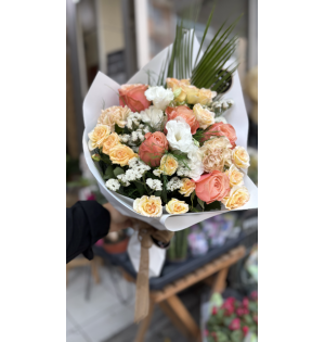 Vip fresh mevsim buketi turuncu beyaz şampanya